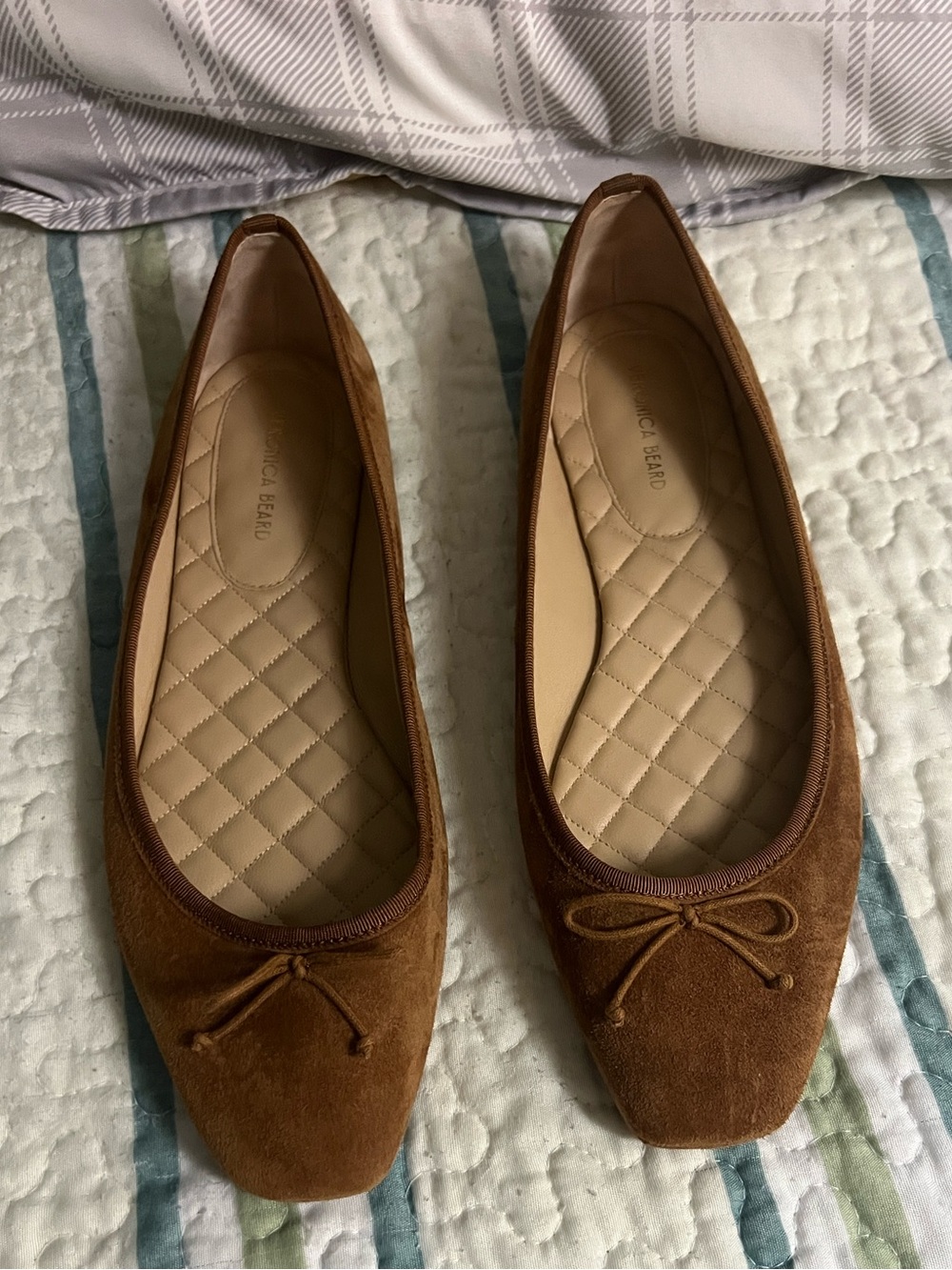 Veronica Beard Chestnut Brown Suede Ballet Flats